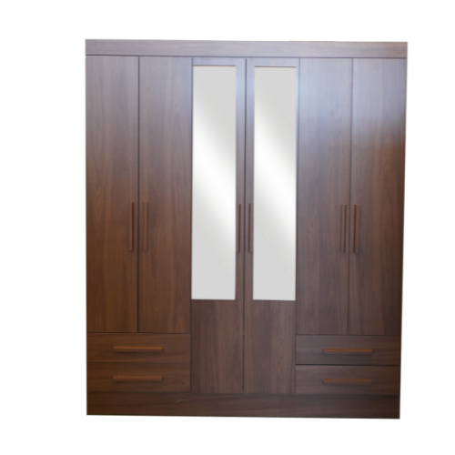 WARDROBE 6DOOR WITH 4DRAWER BROWN B63-130