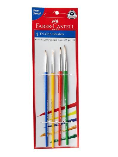 Buy Faber castell Paint Brush - Tri Grip, Synthetic Hair, Round, Assorted  Nos. 0, 1, 2, 3, 4, 5, 6, 7, 8, 9, 10, 11 & 12 Online at Best Price of Rs  300 - bigbasket