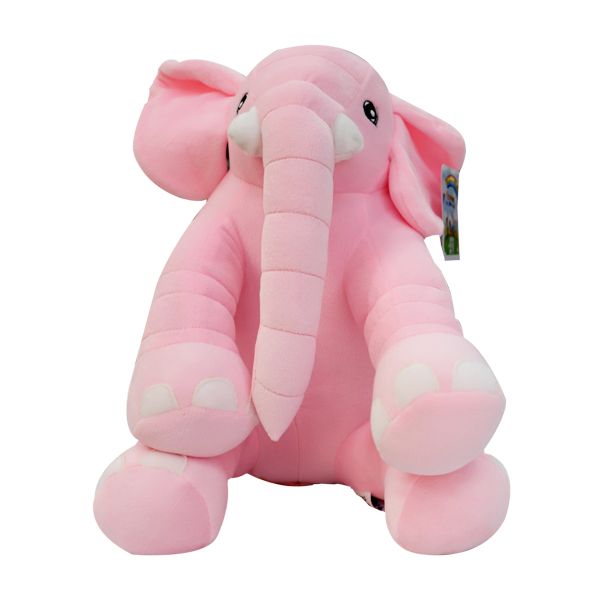 ELEPHANT TOY BIG EARS YELLOW PINK BLUE 40CM